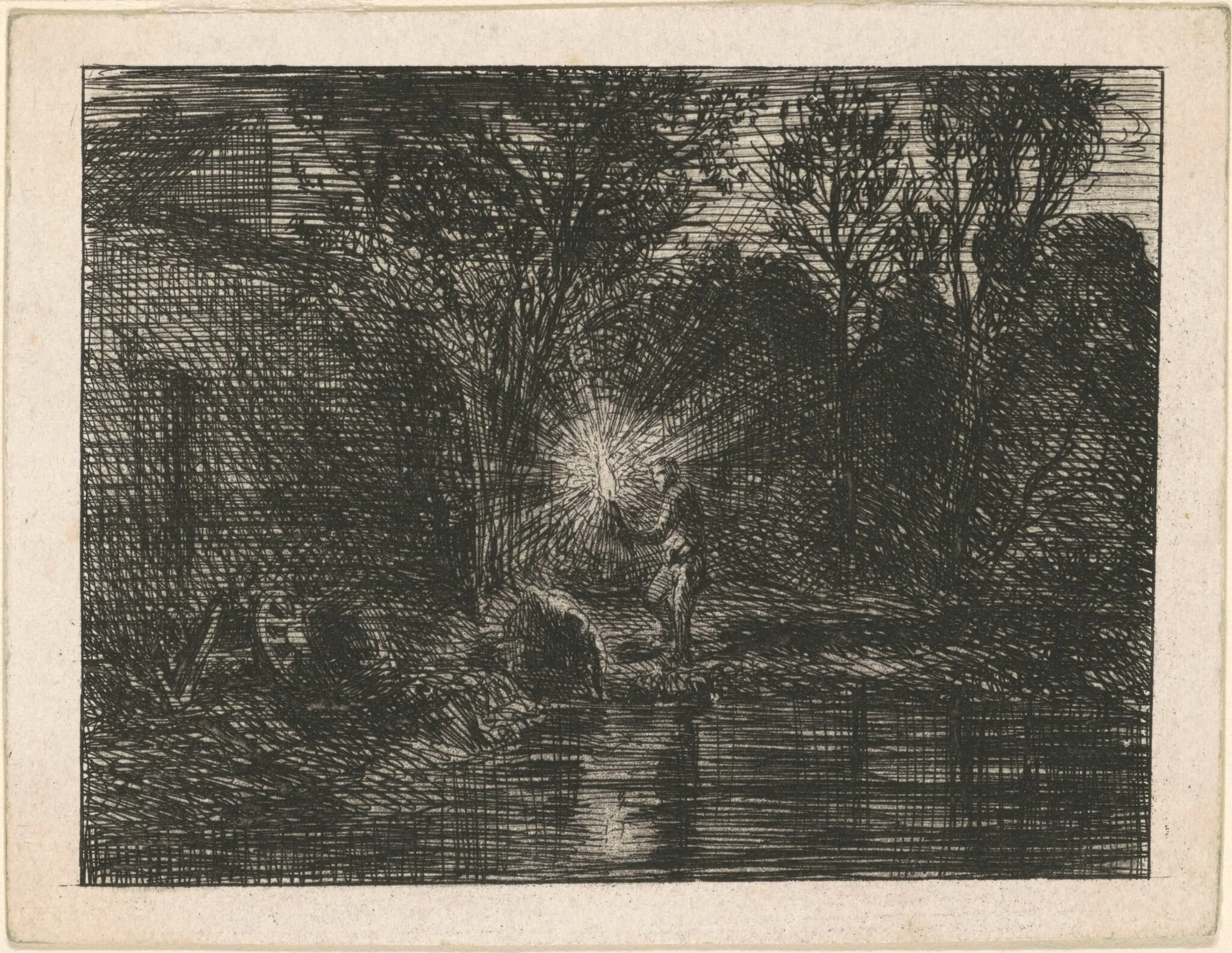 Riverbank at Night, detail