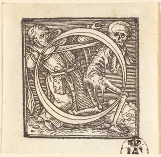 Letter O, by Hans Lützelburger, ink, 1523