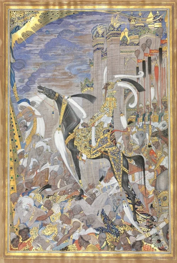 Victorious Army Entering City After Siege, detail