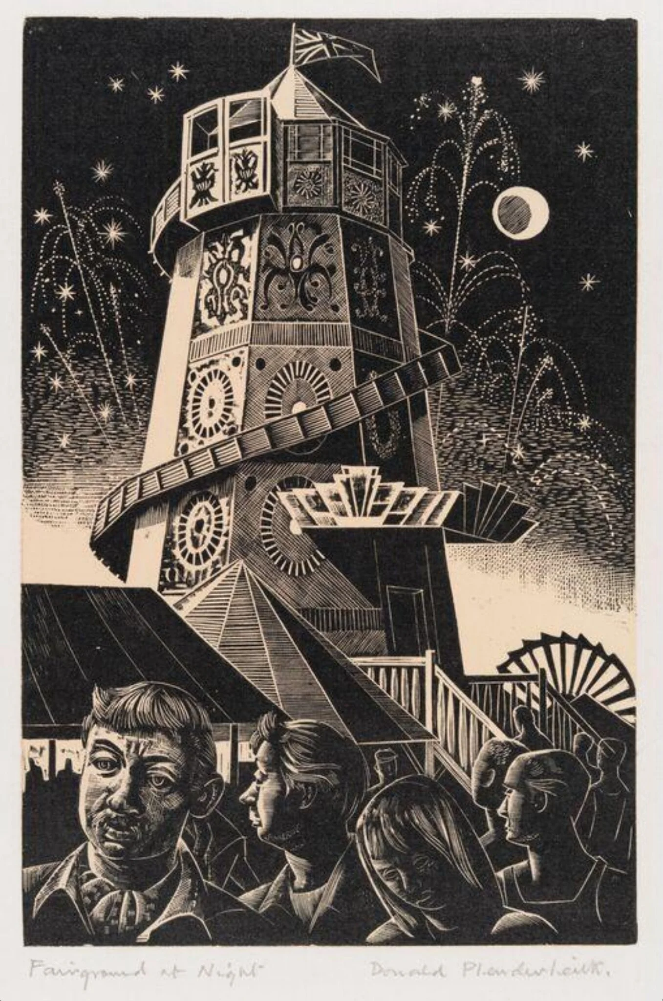 Fairground at Night, detail