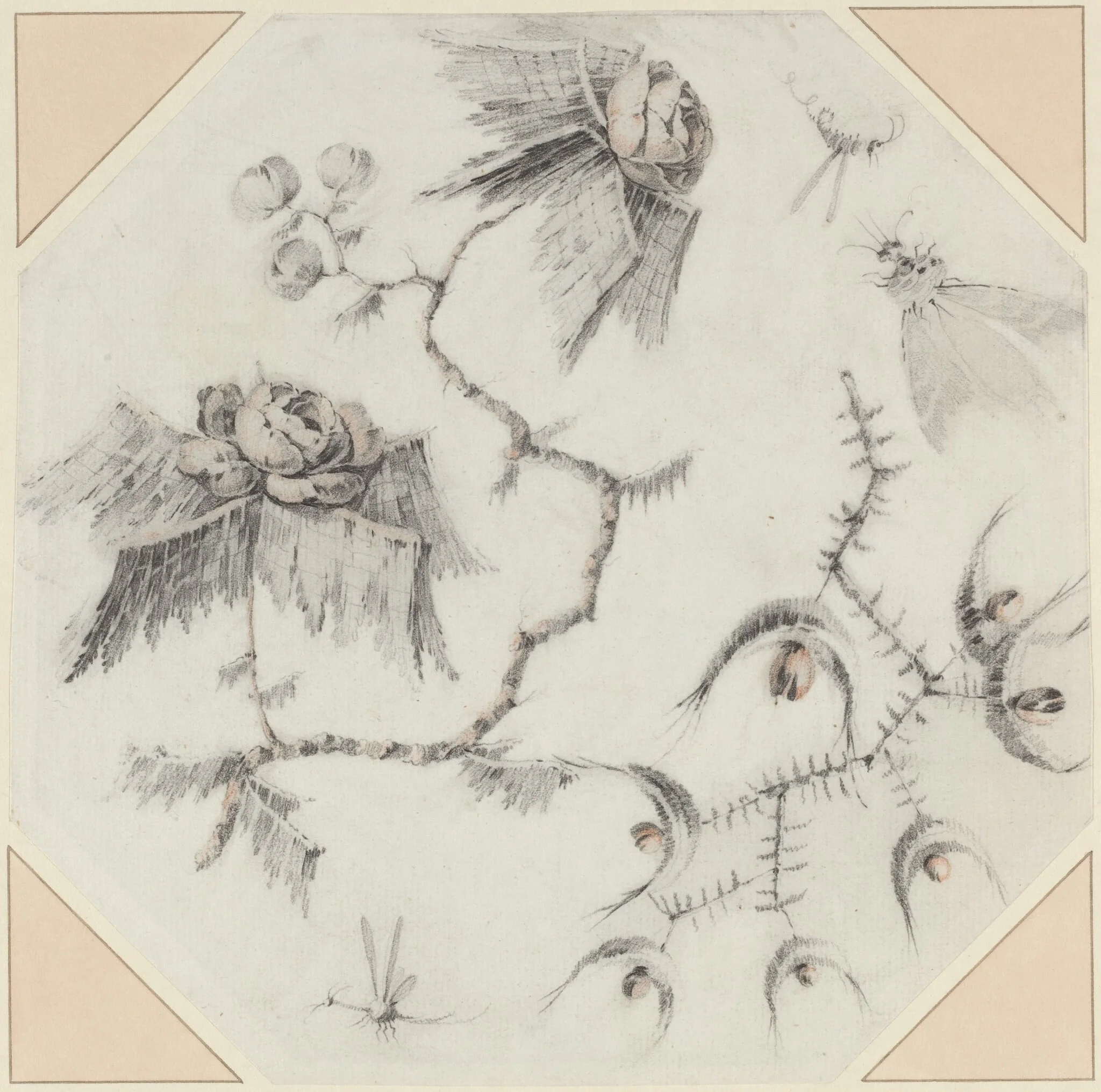 Fanciful Flowers and Bugs, detail