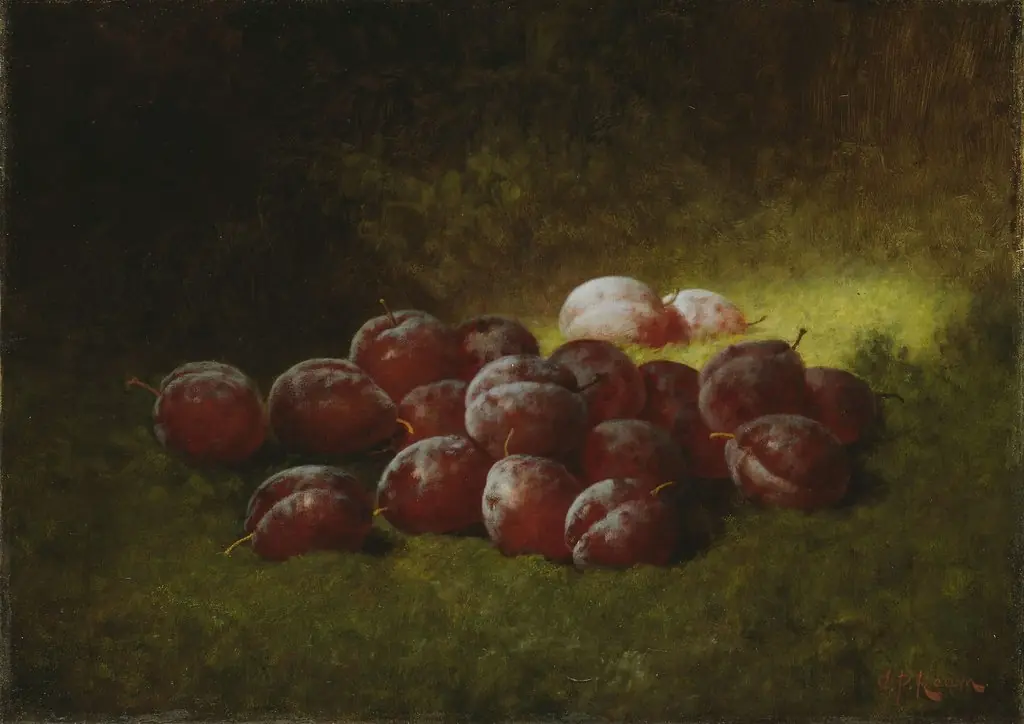Purple Plums, by Carducius Plantagenet Ream, oil, 1898