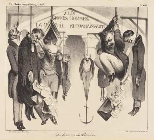 Les honneurs du Panthéon, by Honoré Daumier, ink, 1834