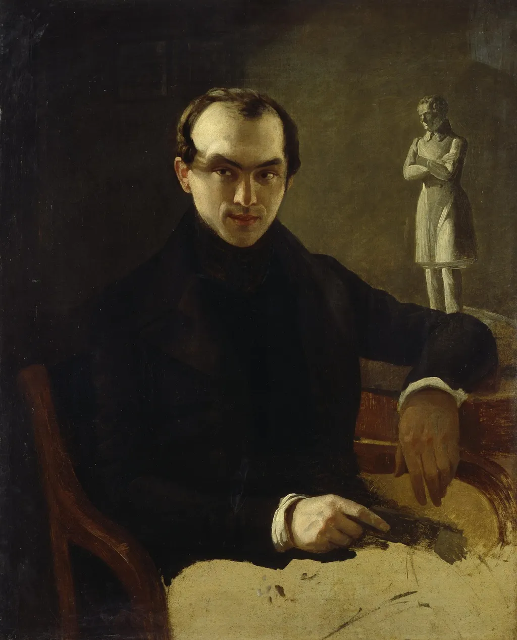 Portrait of Vasily Botkin, by Kirill Gorbunov, oil, 1843