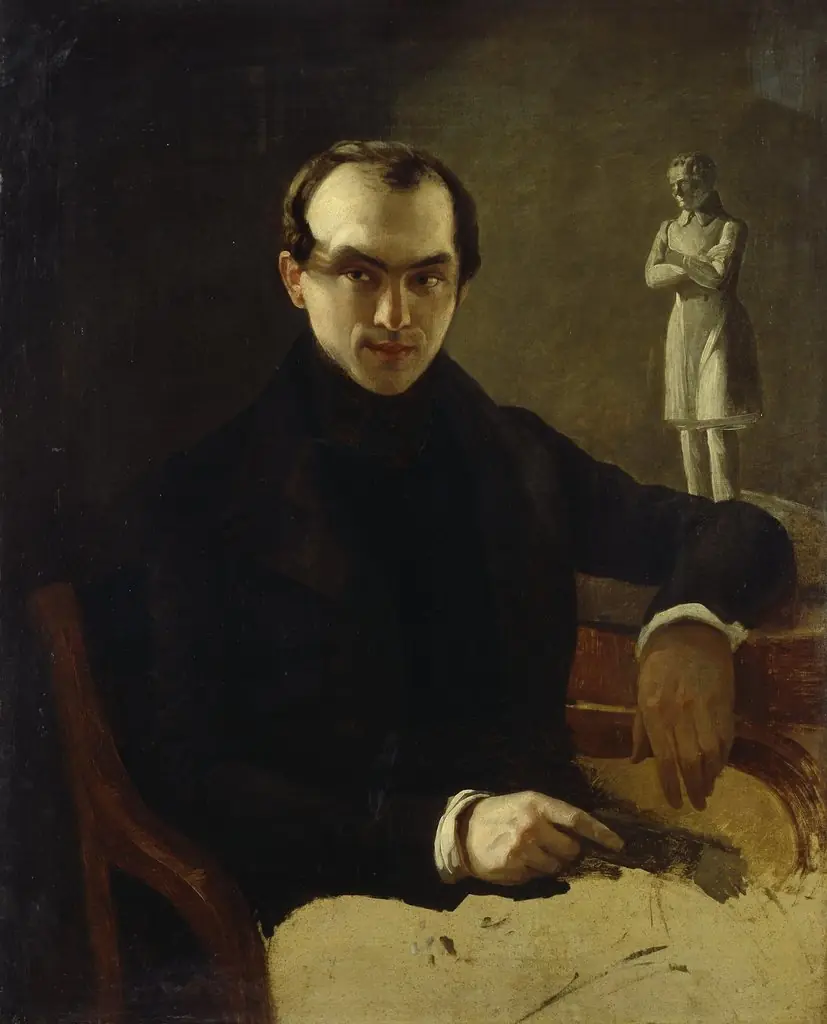 Portrait of Vasily Botkin, by Kirill Gorbunov, oil, 1843