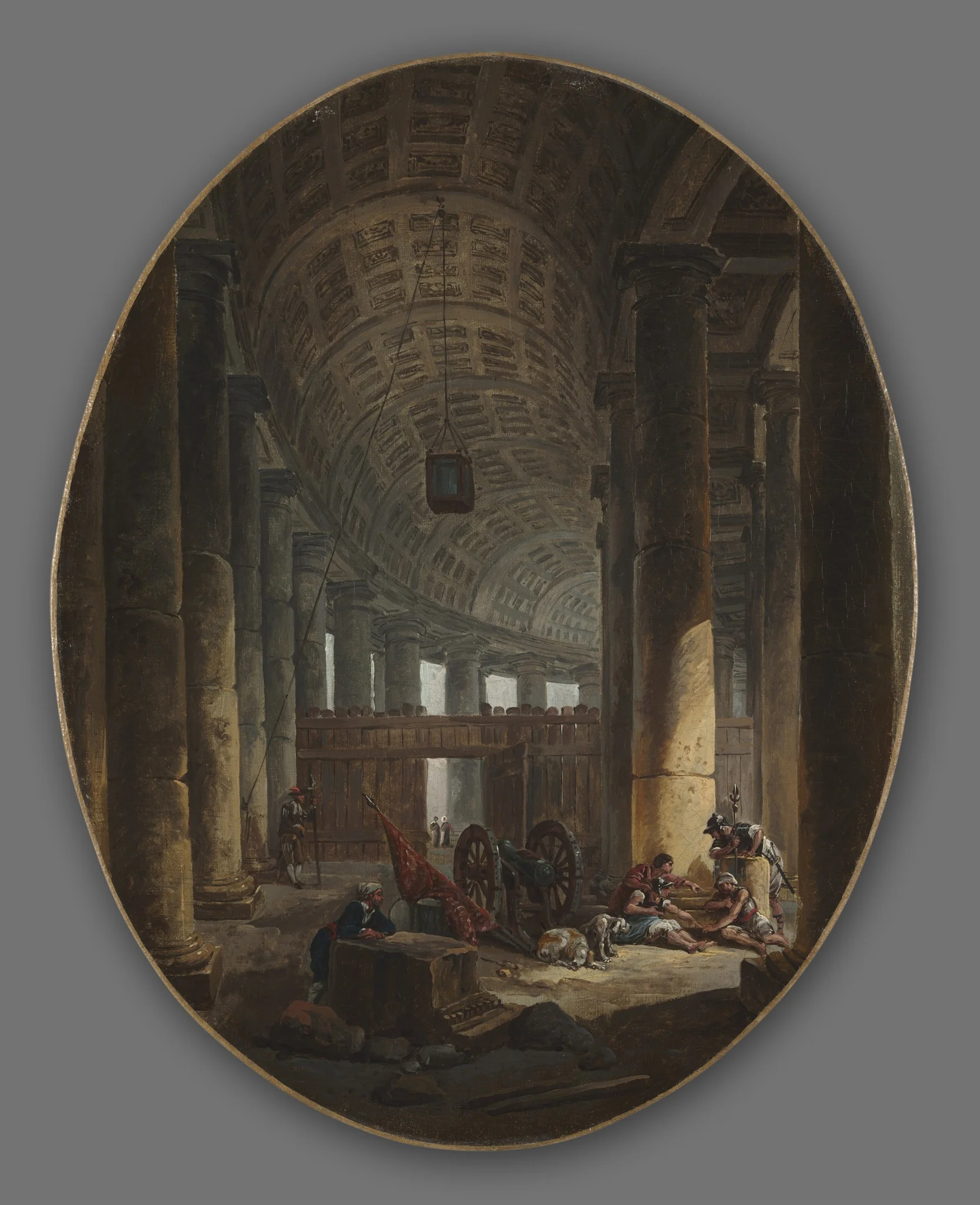 The Colonnade of St. Peter's, Rome, during the Conclave, detail