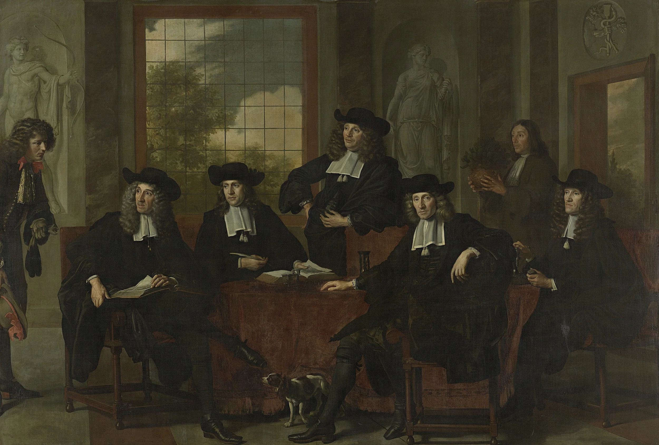 The superintendents of the Collegium Medicum in Amsterdam, detail