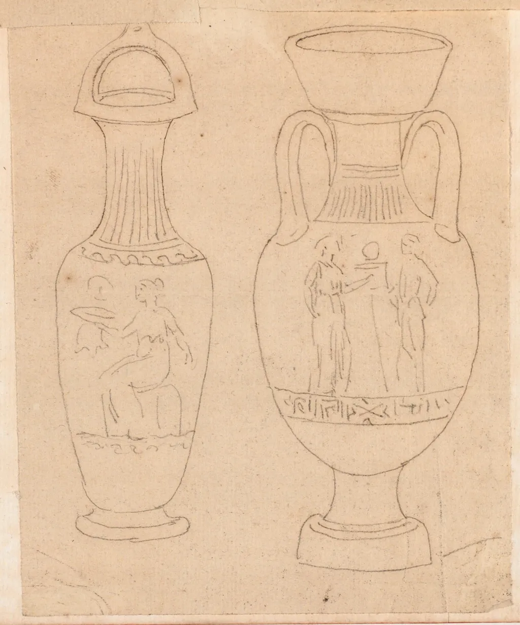 Two Greek Vases, by Jacques-Louis David, oil, 1778