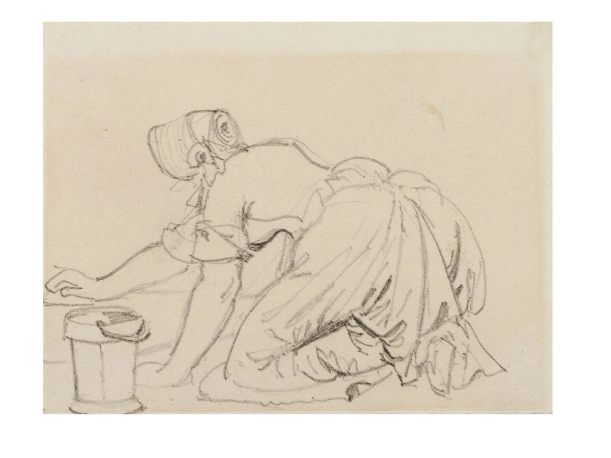Woman Scrubbing the Floor, detail