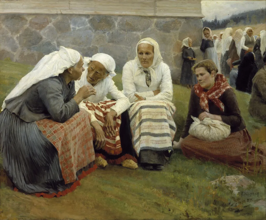 Women Outside the Church at Ruokolahti, by Albert Edelfelt, oil, 1894
