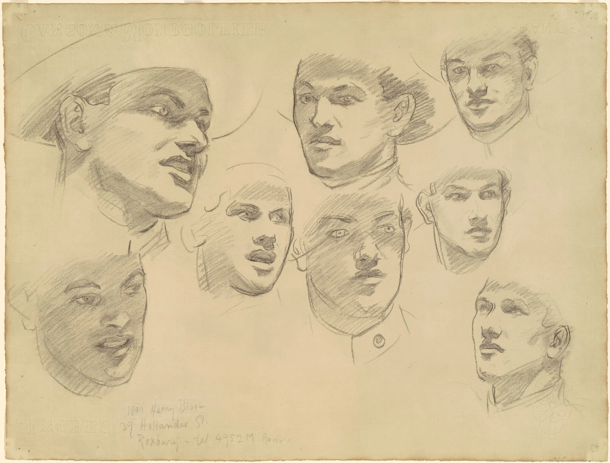 Studies for "Entering the War", detail