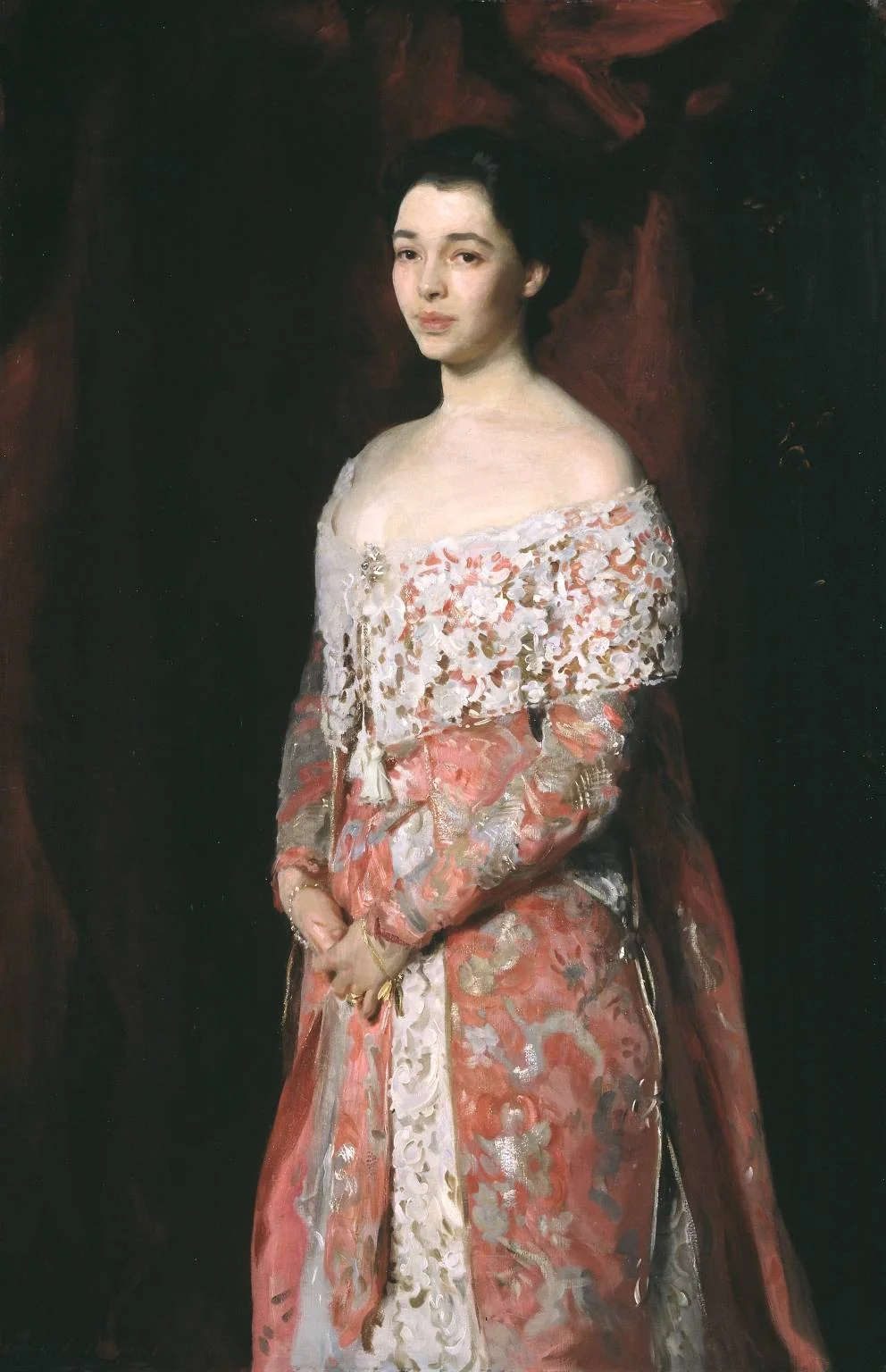 Portrait of Mrs. Leopold Hirsch, detail