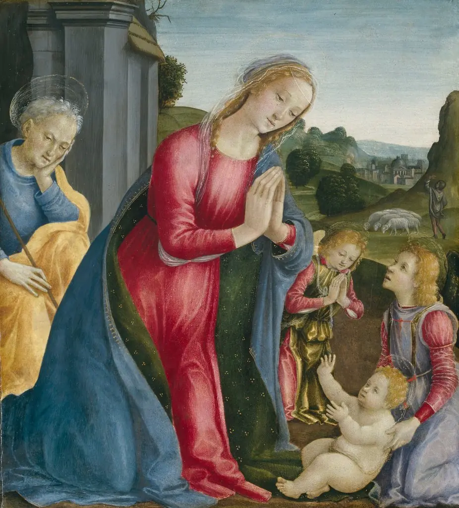 The Adoration of the Christ Child, by Vincenzo Frediani, unspecified, 1496