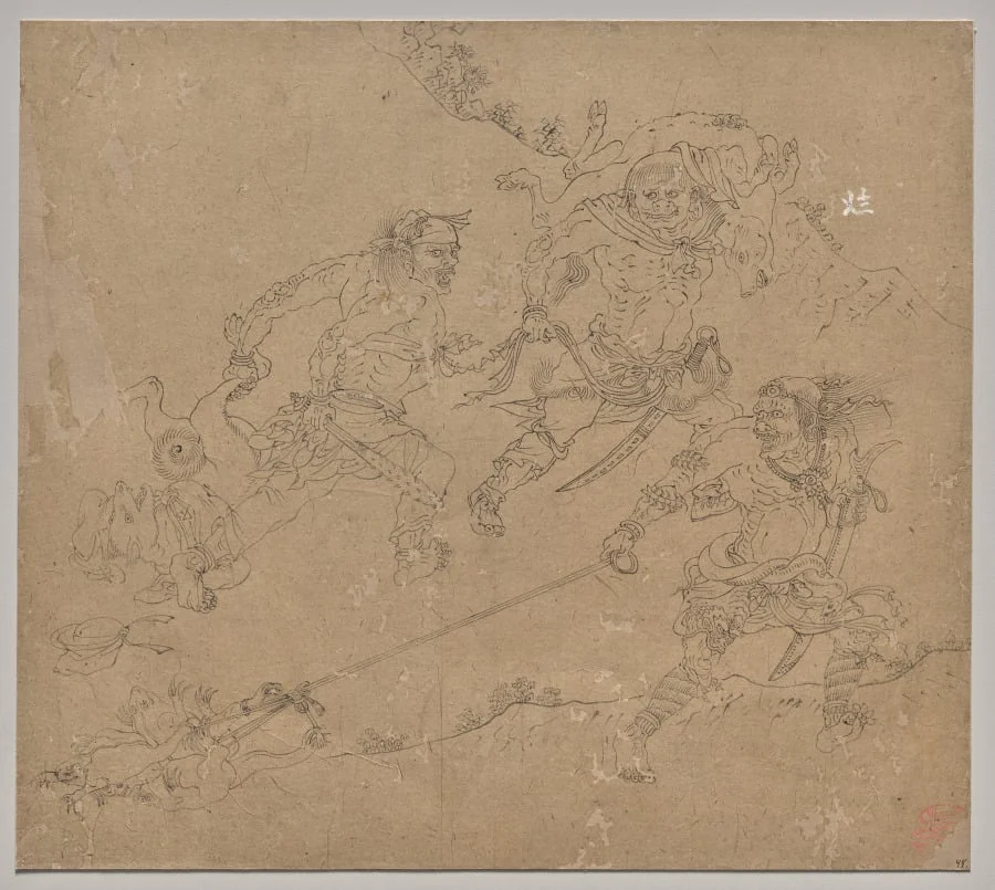 Album of Daoist and Buddhist Themes: Search the Mountain: Leaf 48, detail