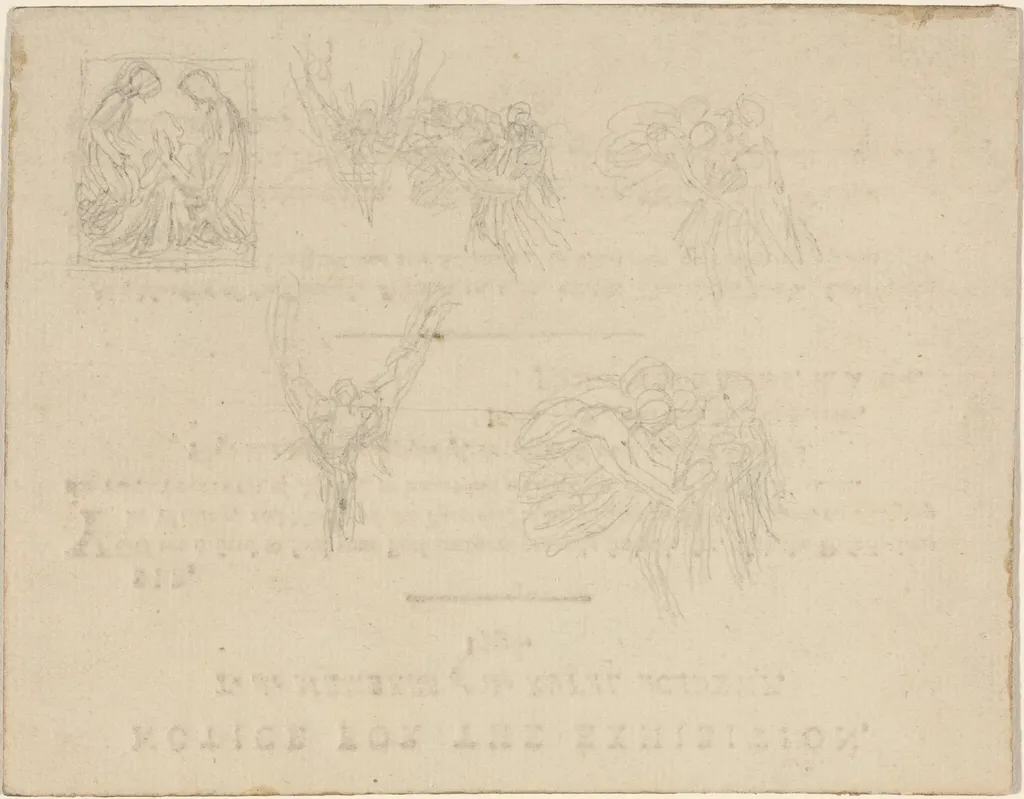 Sheet of Studies, by John Flaxman, graphite, 1798