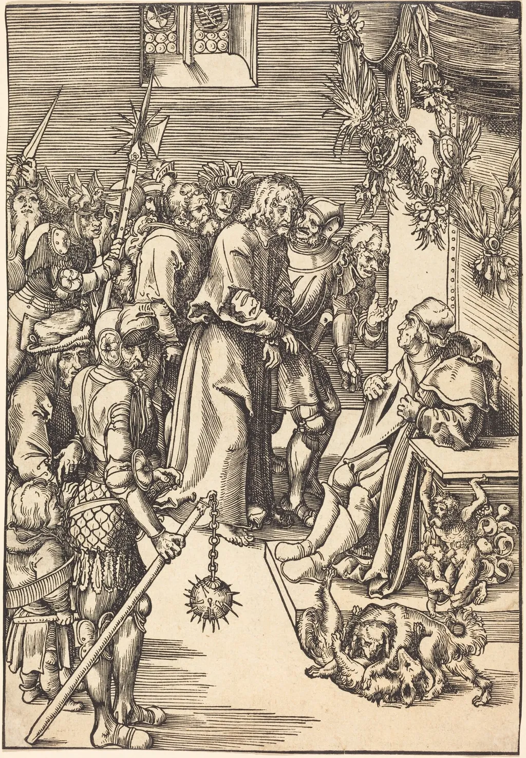 Christ before Caiaphas, by Lucas Cranach the Elder, ink, 1512