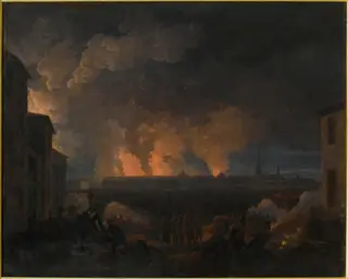 Bombardement de Vienne, 11 mai 1809, by Baron Louis Albert Guillain Bacler d'Alber, oil