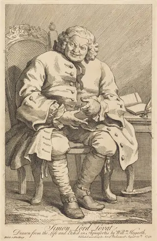 Simon Lord Lovat, by William Hogarth, ink, 1746