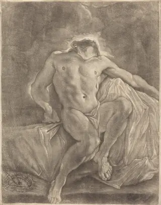 The Dead Body of Christ, by Martial Desbois, ink, 1690