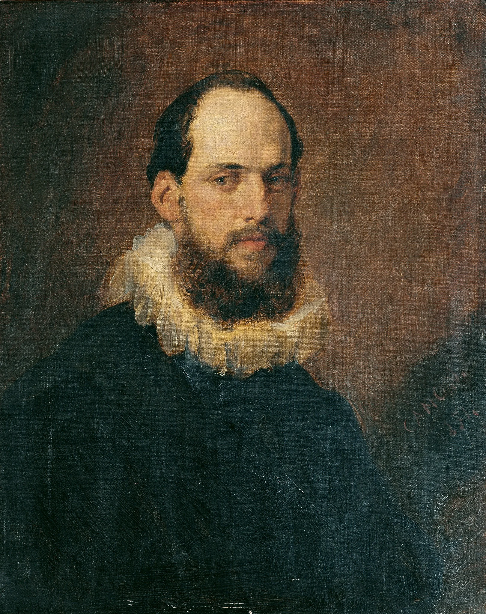 Wilhelm Wartenegg in einem Kostüm des 17. Jahrhunderts, detail