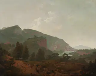 Italian Landscape, by Joseph Wright of Derby, oil, 1790