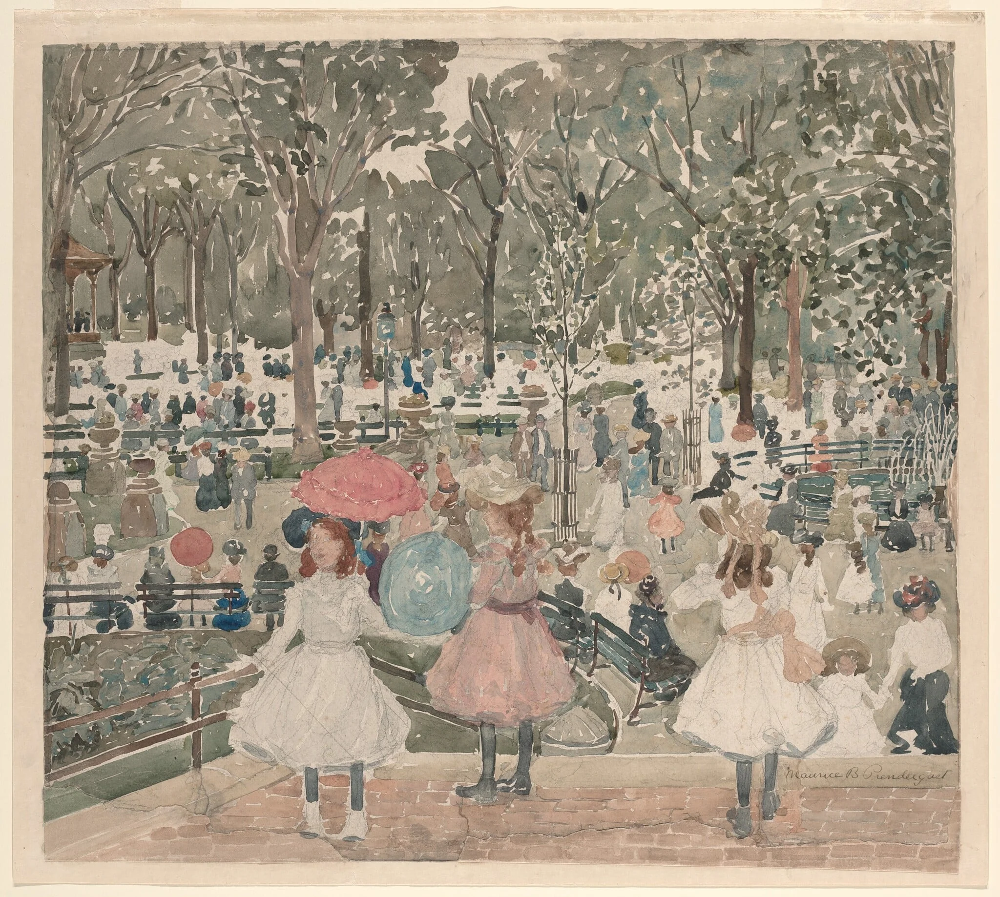 The Mall, Central Park, detail