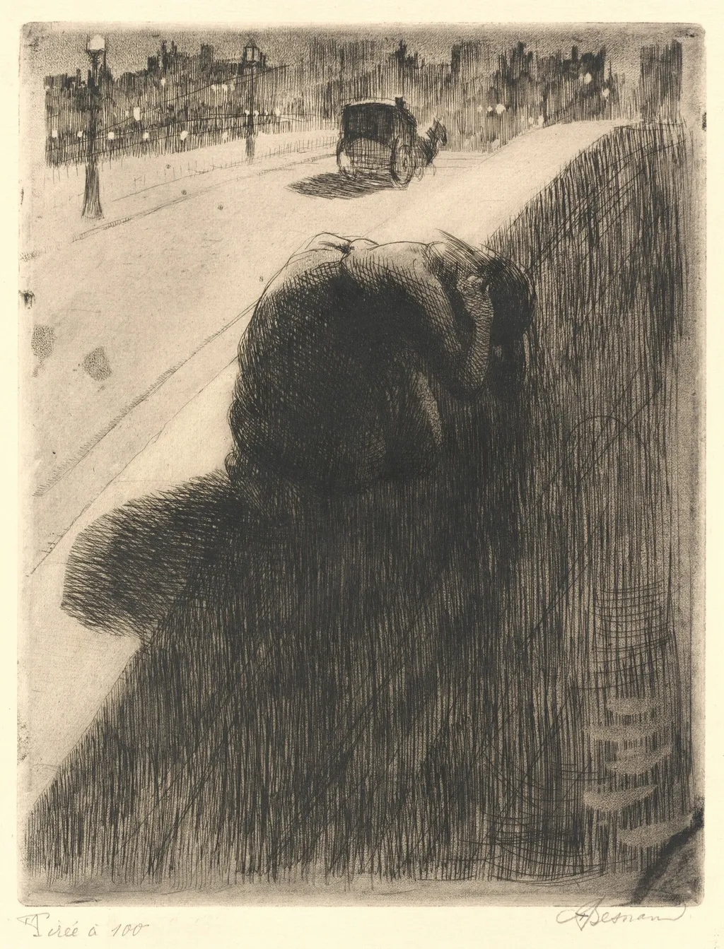 The Suicide (Le Suicide), by Paul-Albert Besnard, ink, 1886