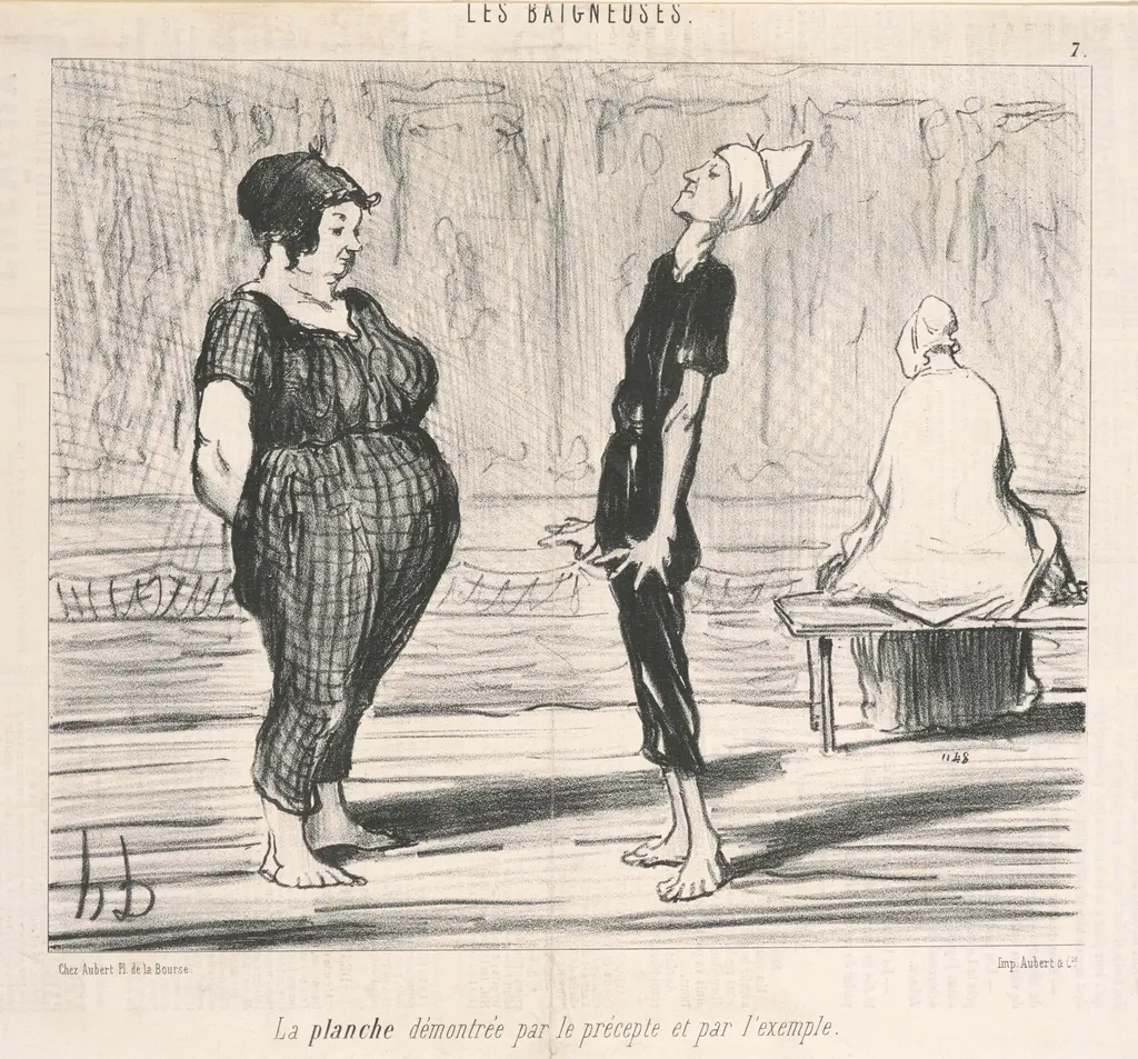 La planche démontree par le prècepte ..., by Honoré Daumier, ink, 1847