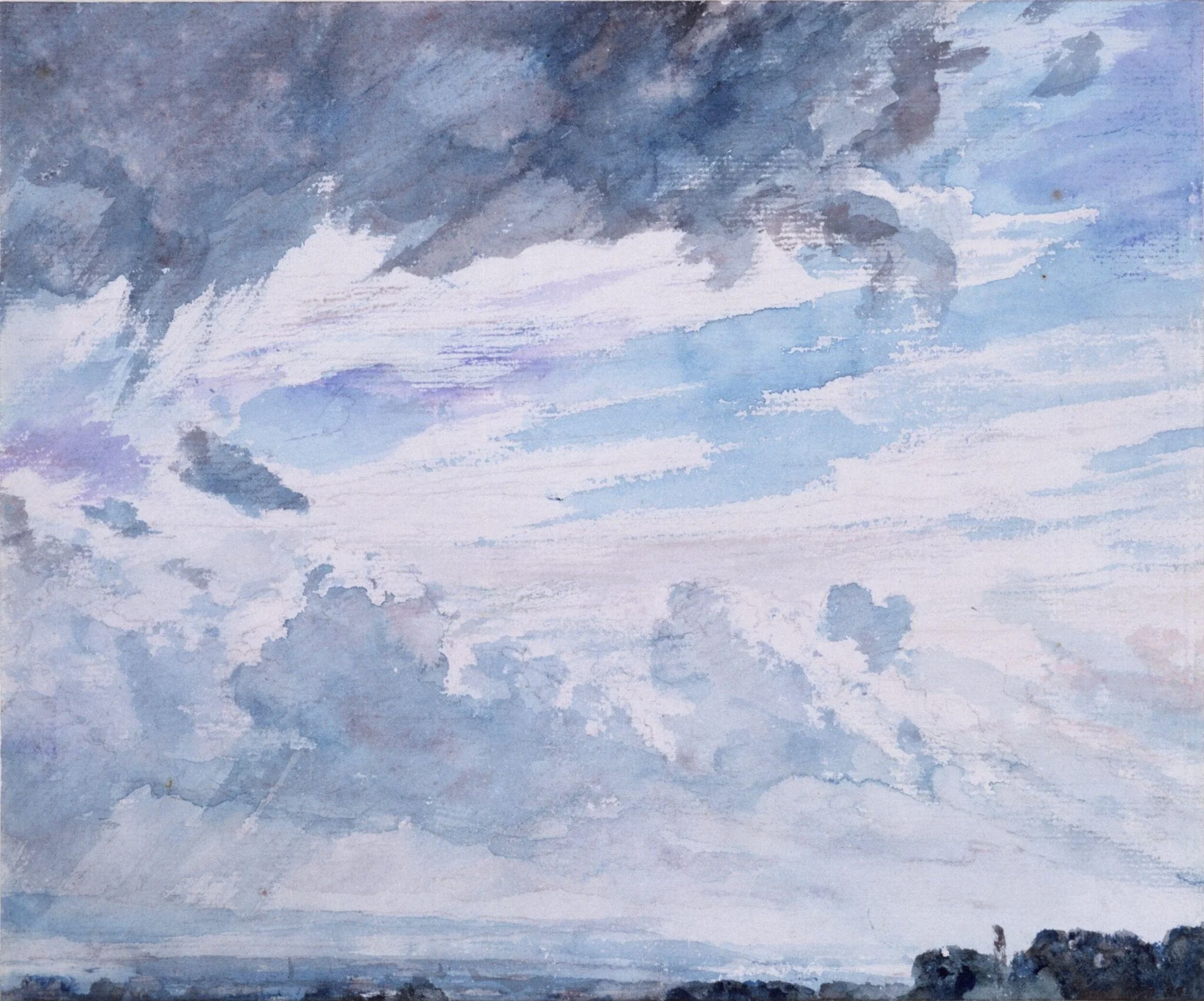 Study of clouds above a wide landscape, detail