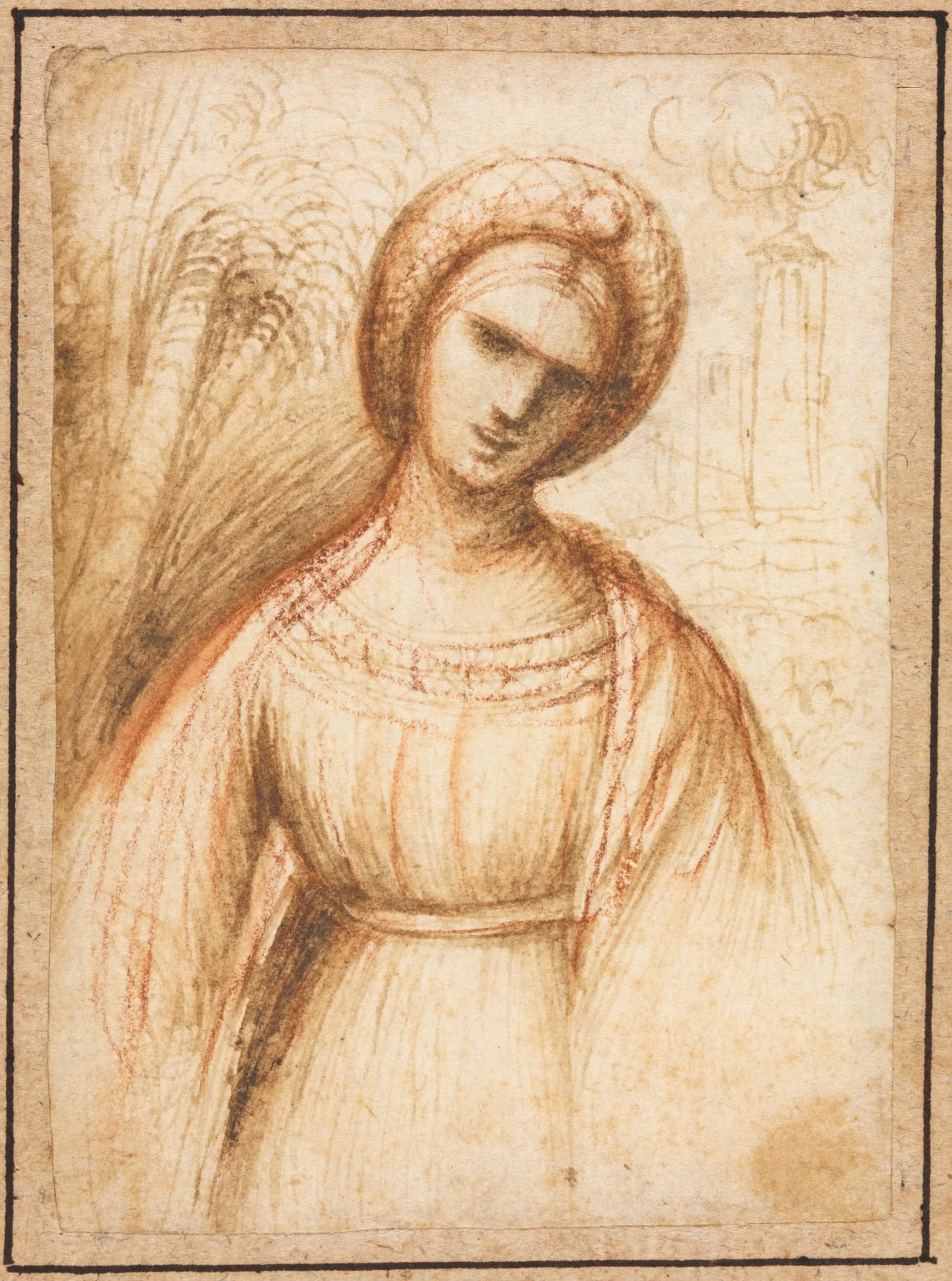 Lady in a Landscape (recto), detail