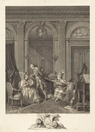 Le Billet doux, by Nicolas Delaunay, ink, 1778