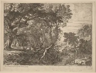 Pan and Syrinx, by Herman van Swanevelt, ink