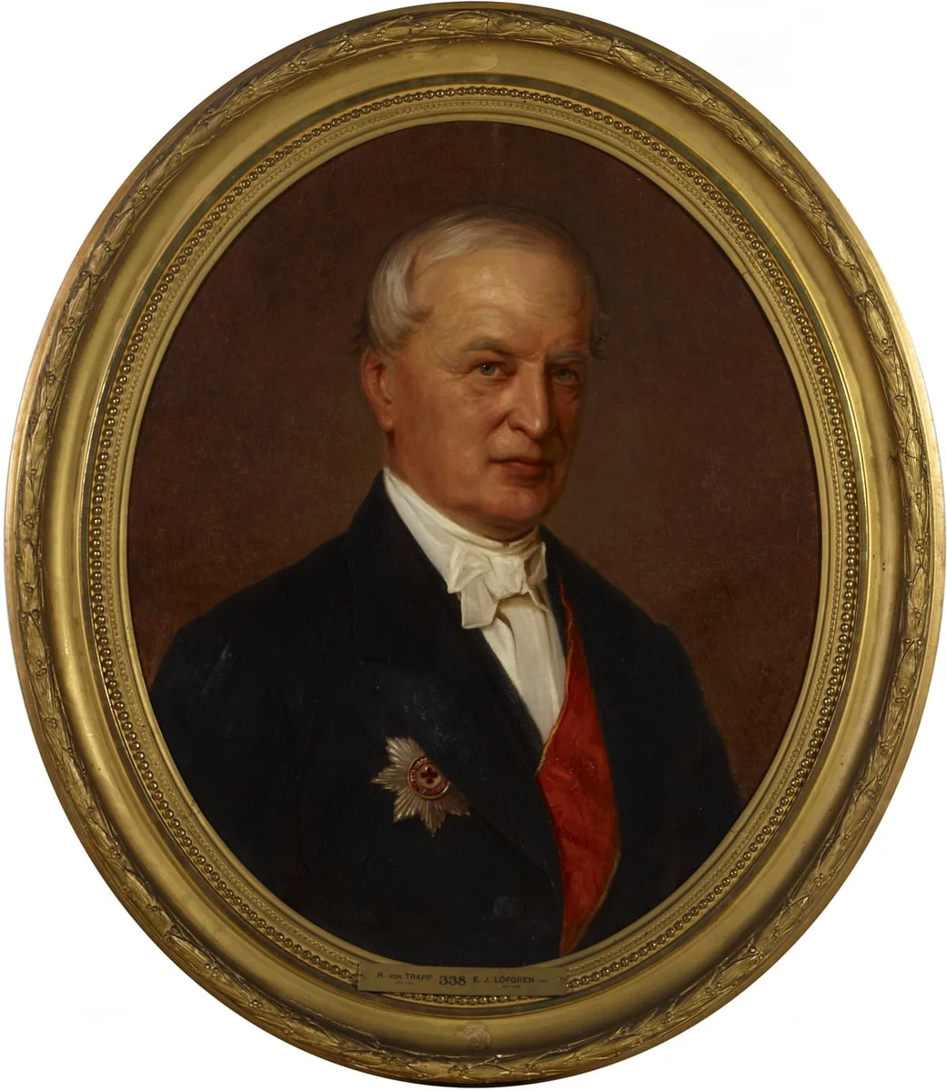 Salaneuvos Robert von Trappin muotokuva, detail