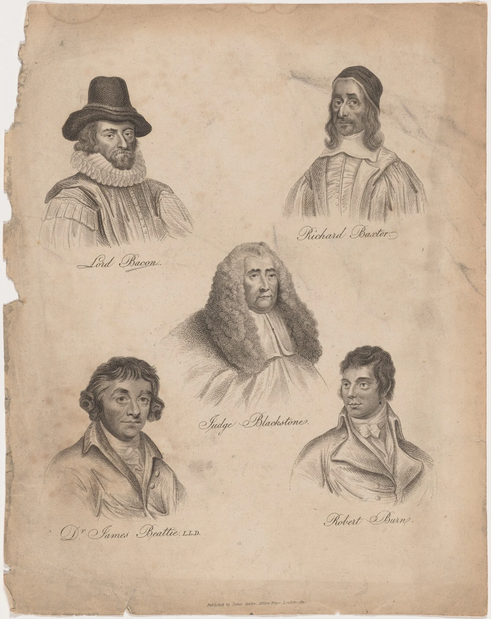 Bacon, Baxter, Blackstone, Beattie, Burns, detail