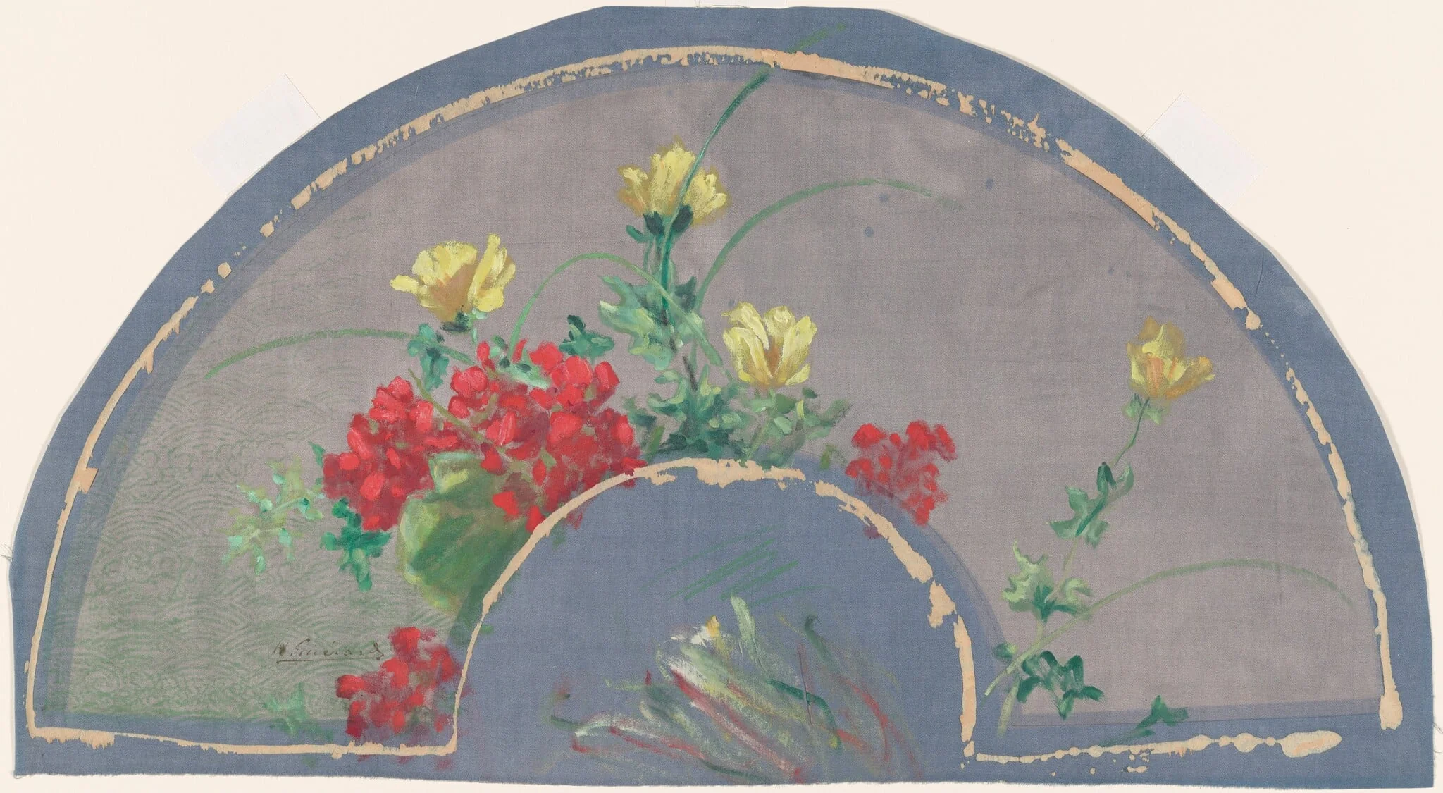 Fan with Poppies, detail