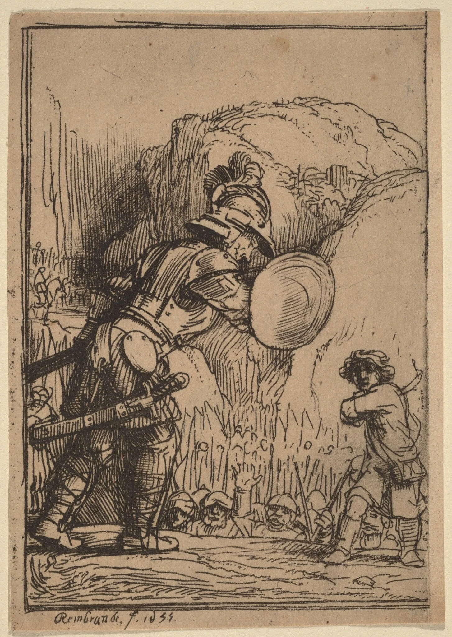 David and Goliath, detail