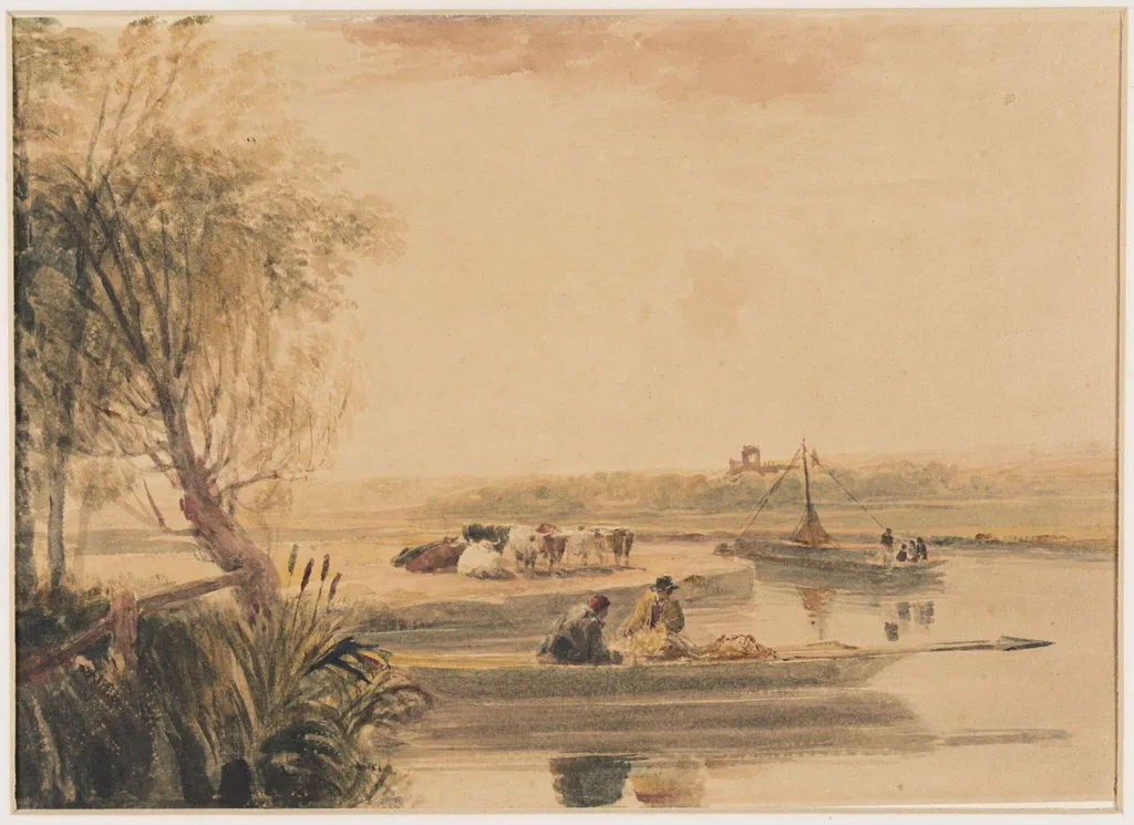 Landscape with Cattle, by Peter De Wint, watercolor