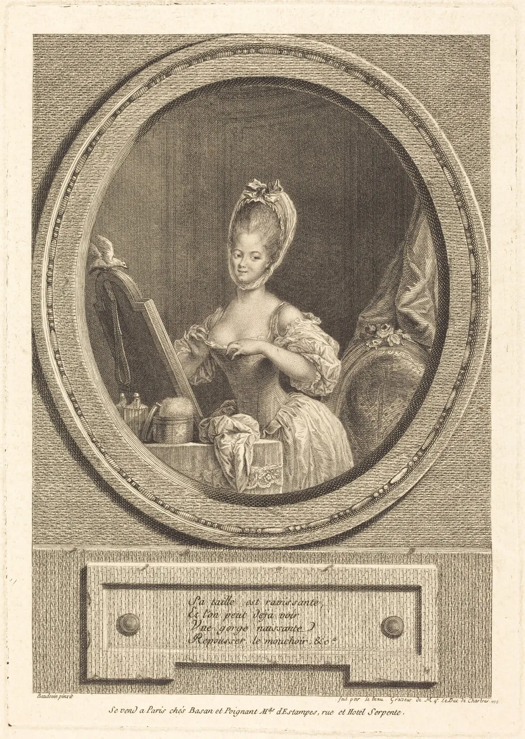 Sa taille est ravissante, by Pierre Adrien Le Beau, ink, 1776