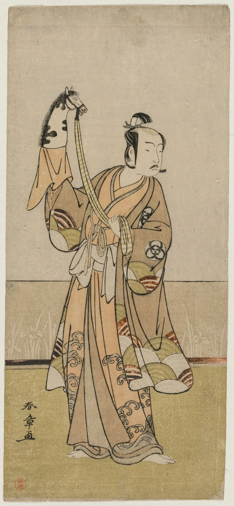 Bando Hikosaburo III Holding a Hand Pupper, detail