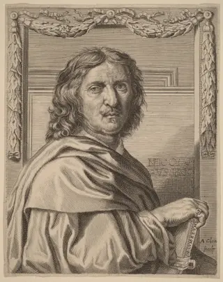 Nicolas Poussin, by Albert Clouet, ink, 1658