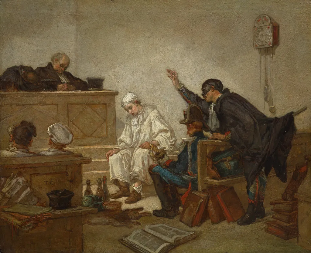 Pierrot in Criminal Court, by Thomas Couture, unspecified, 1867