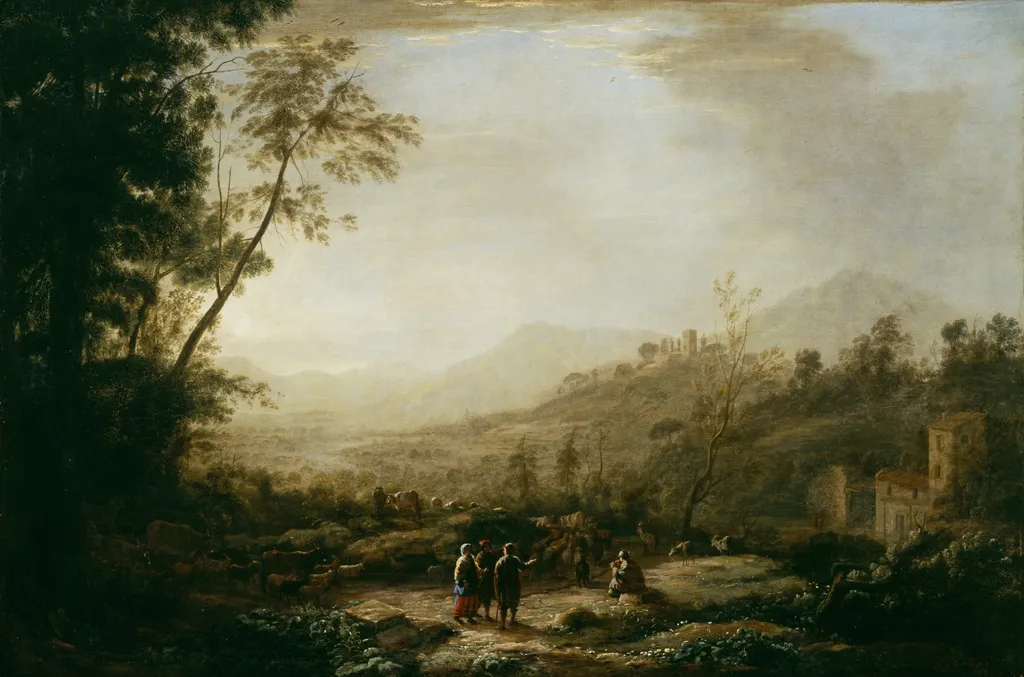 Sunrise, by Claude Lorrain, oil, 1631