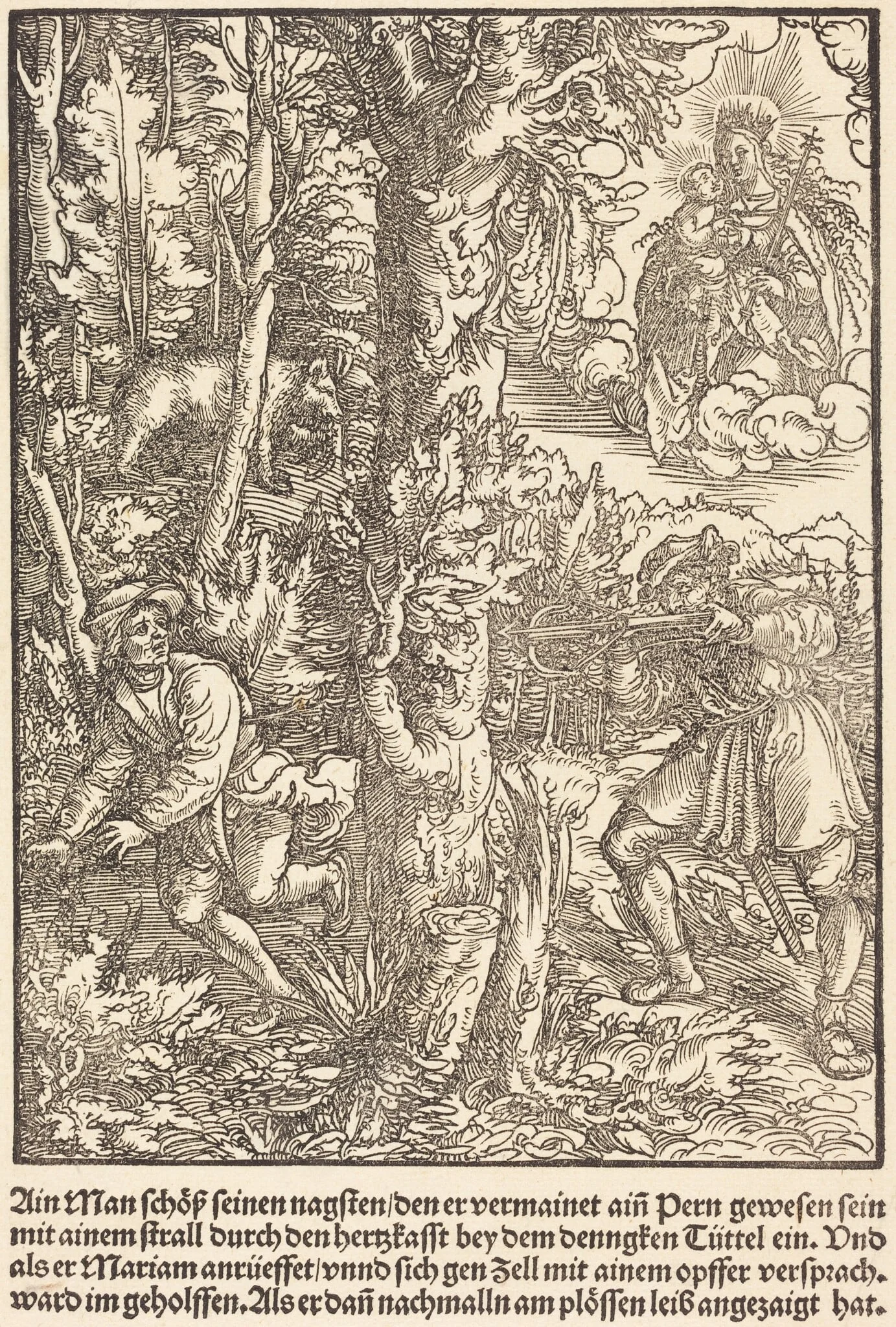 Ain Man Schoss seinen nagsten ..., detail