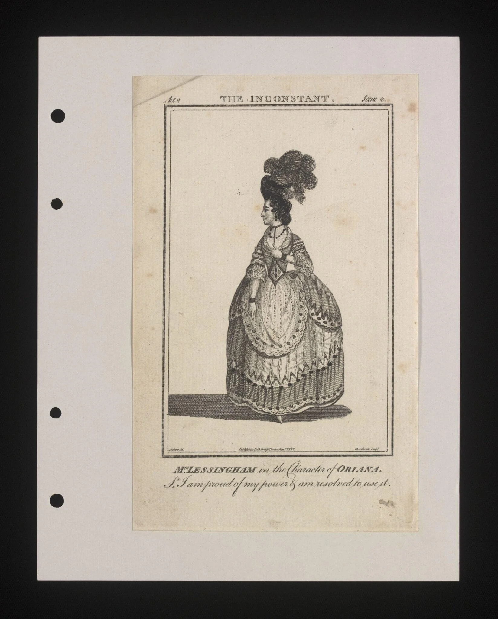 Mrs Lessingham in the character of Oriana, detail