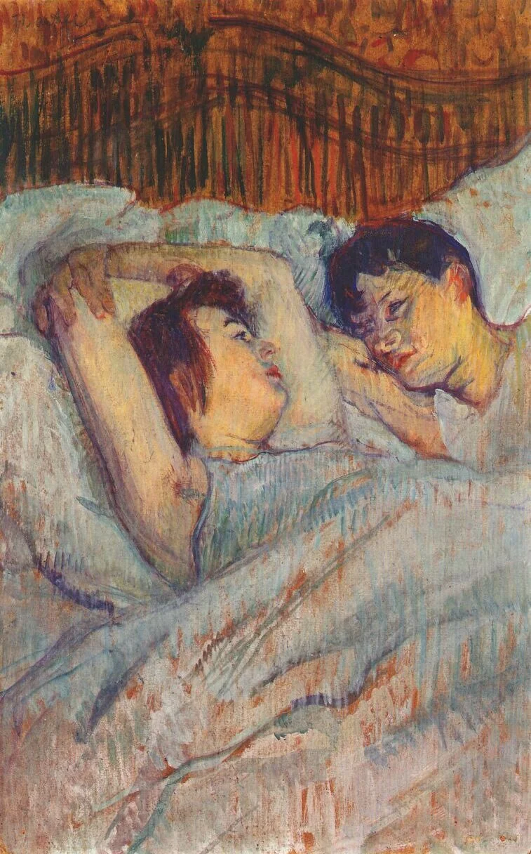 In bed, detail