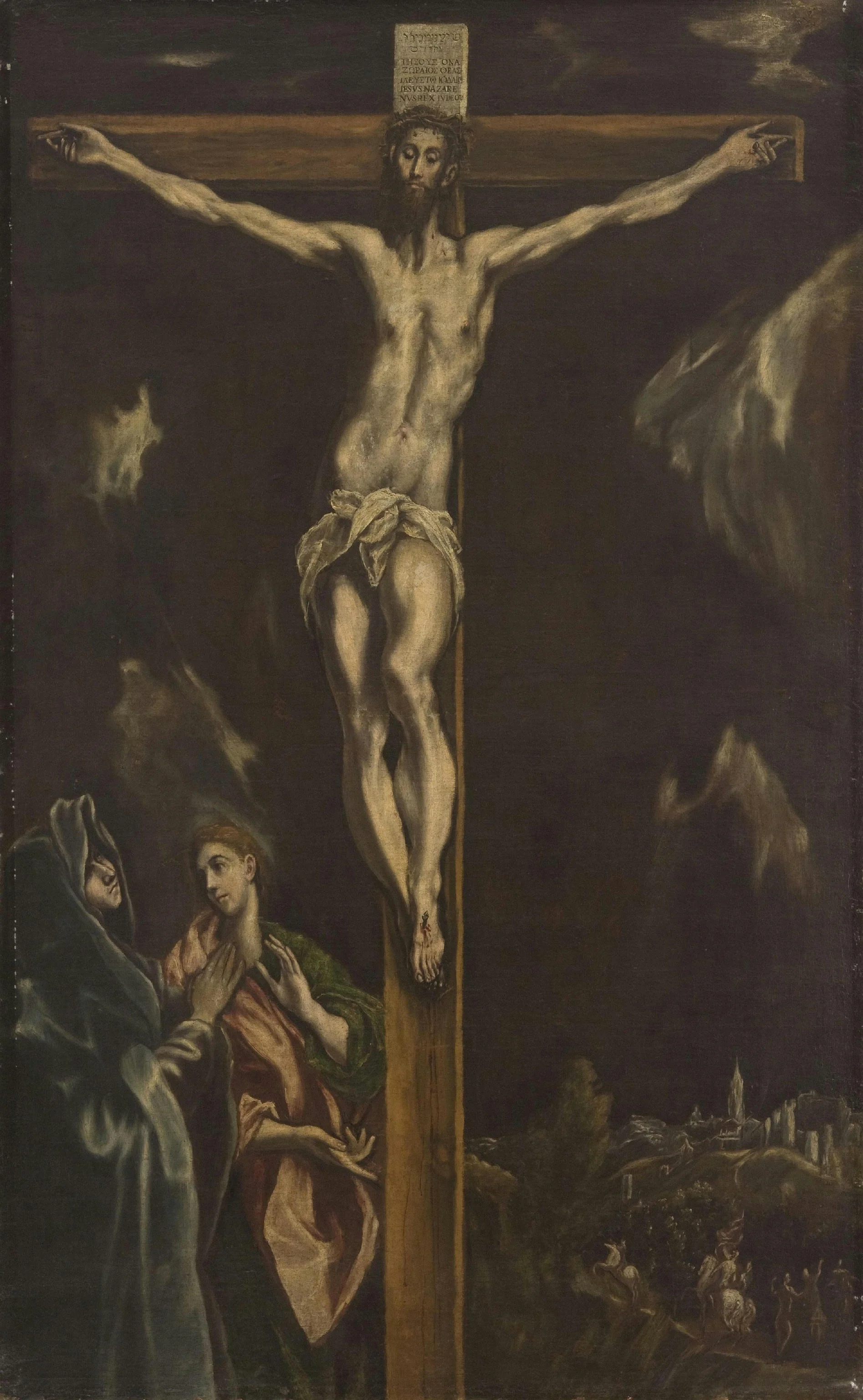 Crucifixion with the Virgin Mary and Saint John the Evangelist, detail