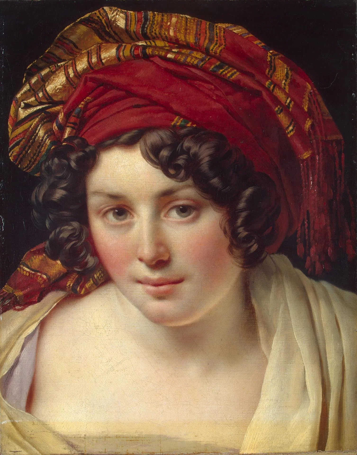 Head of a Woman in a Turban, detail