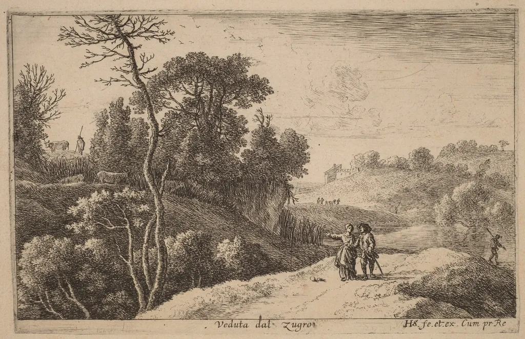 First View of Zugro, by Herman van Swanevelt, ink, 1628