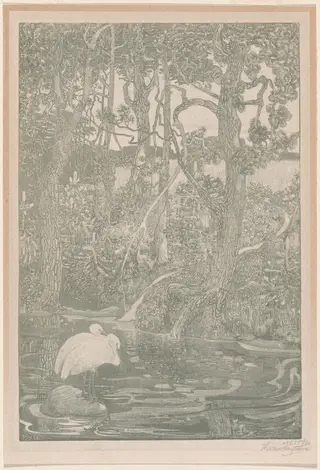 Bosidylle (Woodland Idyll), by Theodoor van Hoijtema, ink, 1898