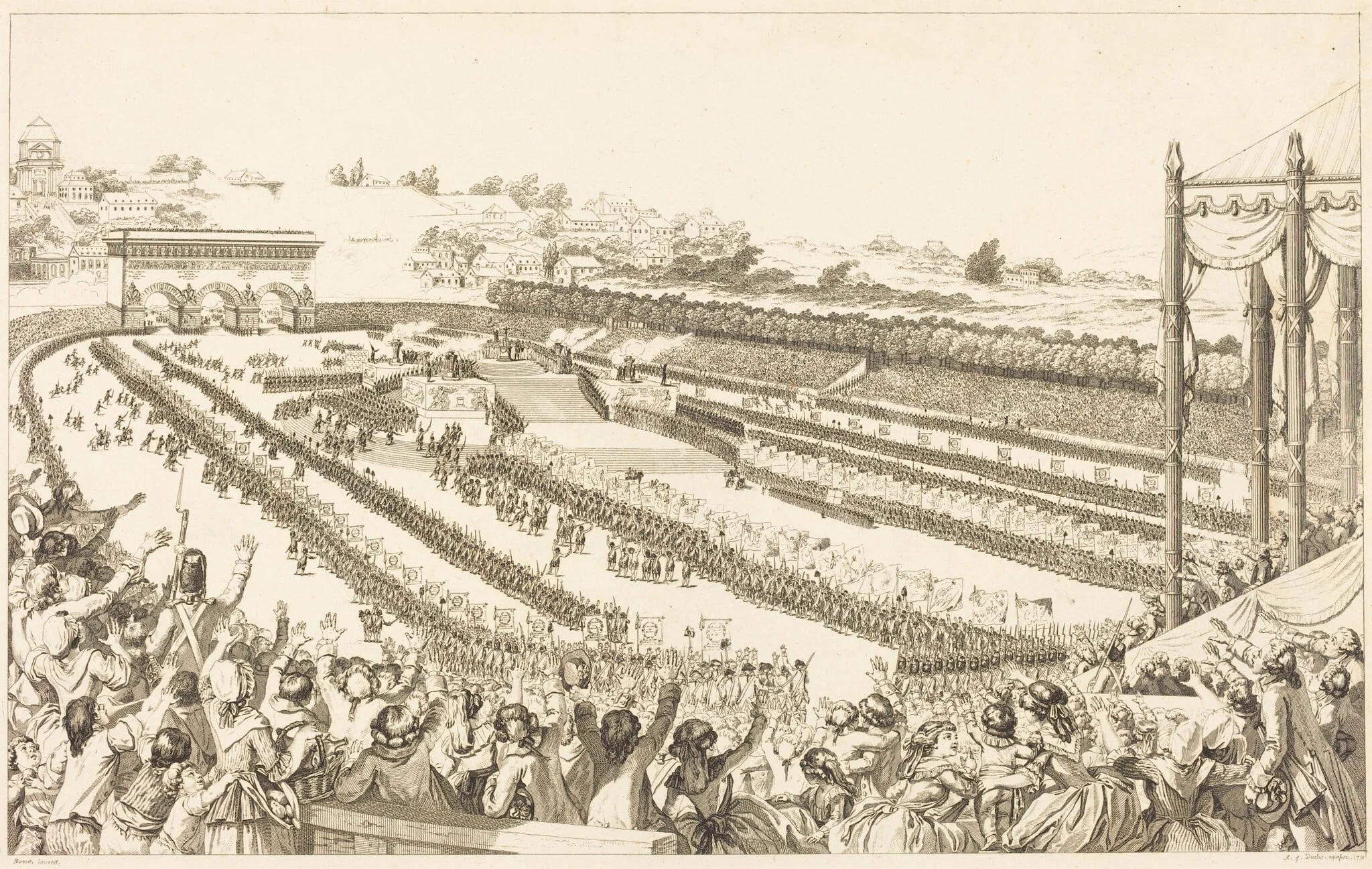 Fédération Générale de Français, au Champ de Mars, le 14 Juillet 1790, detail
